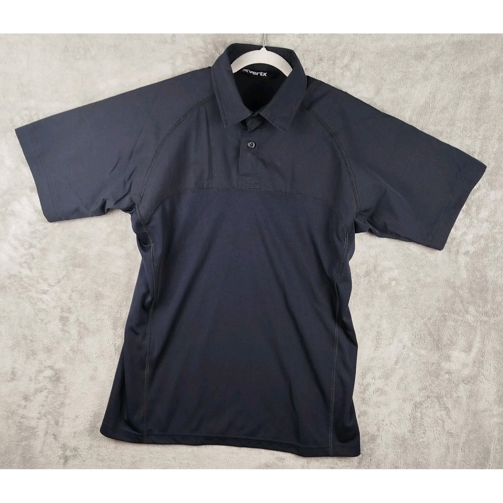 Vertx Fusion Flex Hybrid Black Polo Shirt‎ Mens M Ripstop Short Sleeve